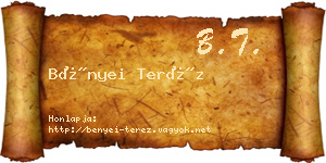 Bényei Teréz névjegykártya